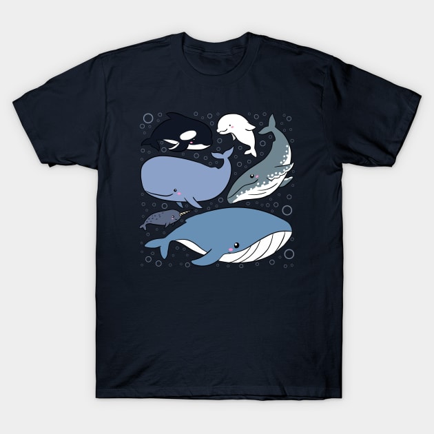 Cute Whales illustration T-Shirt by Yarafantasyart